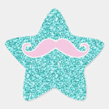 MOUSTACHE ROSE D'IRLY SUR L'EFFET TURQUOISE DE SCI AUTOCOLLANTS