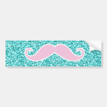 MOUSTACHE ROSE D'IRLY SUR L'EFFET TURQUOISE DE SCI ADHÉSIF POUR VOITURE
