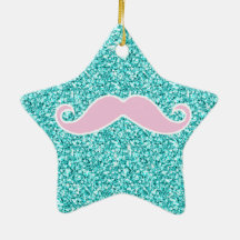 MOUSTACHE ROSE D'IRLY SUR L'EFFET TURQUOISE DE SCI ORNEMENTS DE NOËL