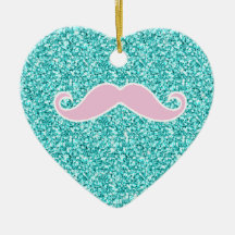 MOUSTACHE ROSE D'IRLY SUR L'EFFET TURQUOISE DE SCI DÉCORATIONS POUR SAPINS DE NOËL