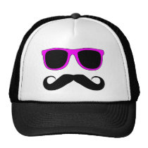 Moustache rose en verre rétro casquettes