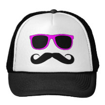 Moustache rose en verre rétro casquettes