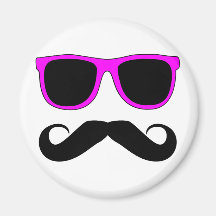 Moustache rose en verre rétro aimant pour réfrigérateur