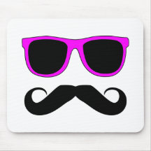 Moustache rose en verre rétro tapis de souris