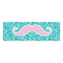 MOUSTACHE ROSE GIRLY SUR L'EFFET TURQUOISE DE SCIN CARTES DE VISITE PROFESSIONNELLES