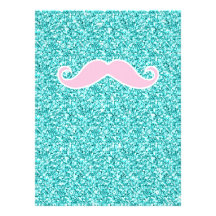 MOUSTACHE ROSE GIRLY SUR L'EFFET TURQUOISE DE SCIN CARTONS D'INVITATION