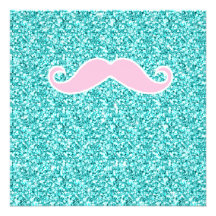 MOUSTACHE ROSE GIRLY SUR L'EFFET TURQUOISE DE SCIN FAIRE-PARTS
