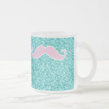 MOUSTACHE ROSE GIRLY SUR L'EFFET TURQUOISE DE SCIN TASSES