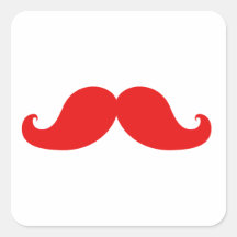 MOUSTACHE ROUGE DRÔLE AUTOCOLLANTS