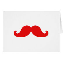 MOUSTACHE ROUGE DRÔLE CARTES DE VŒUX