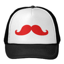 MOUSTACHE ROUGE DRÔLE CASQUETTES DE CAMIONNEUR