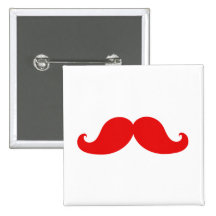 MOUSTACHE ROUGE DRÔLE PIN'S AVEC AGRAFE