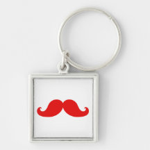 MOUSTACHE ROUGE DRÔLE PORTE-CLEFS