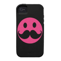 Moustache souriante rose Stache de moustache de vi iPhone 4 Case
