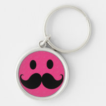 Moustache souriante rose Stache de moustache de vi Porte-clés