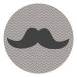 Moustache sur l'arrière - plan gris de chevron autocollants