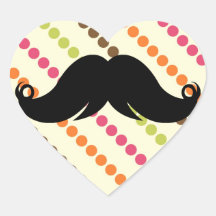 Moustache sur un motif les années 70 rétro adhésifs