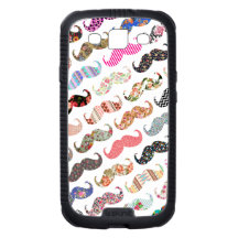 Moustaches colorées Girly drôles de motifs Coque Galaxy SIII