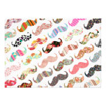 Moustaches colorées Girly drôles de motifs Invitations