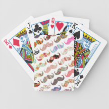 Moustaches colorées Girly drôles de motifs Jeux De Cartes Poker