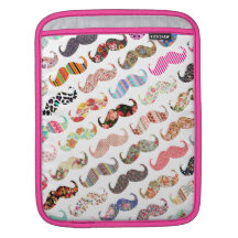 Moustaches colorées Girly drôles de motifs Poches iPad