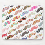 Moustaches colorées Girly drôles de motifs Tapis De Souris
