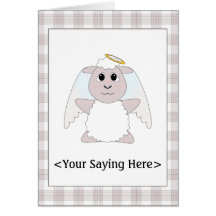 Moutons blancs d'ange gentil à croquer carte de vœux