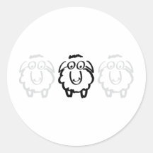 moutons blancs de moutons noirs autocollant