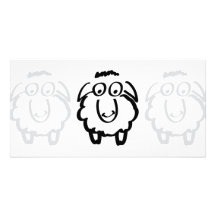 moutons blancs de moutons noirs photocarte customisée