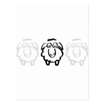 moutons blancs de moutons noirs cartes postales
