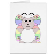 Moutons blancs de papillon gentil à croquer cartes