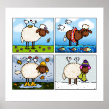 moutons de toute l'affiche de saisons