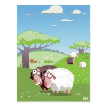 Moutons drôles cartes postales