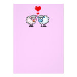 Moutons drôles de bande dessinée, épousant des cou cartons d'invitation
