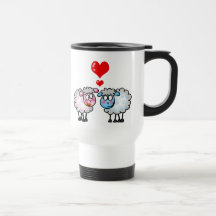 Moutons drôles de bande dessinée, épousant des cou tasses