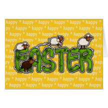 moutons heureux de Pâques Cartes
