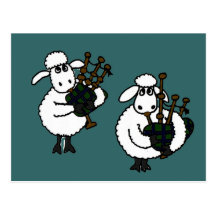 Moutons impressionnants de BI jouant des cornemuse Carte Postale
