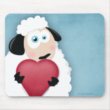 Moutons mignons tenant la nouveauté Mousepad de co Tapis De Souris