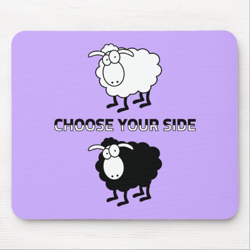 Moutons noirs et blancs tapis de souris