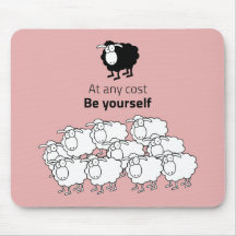 Moutons noirs et blancs tapis de souris