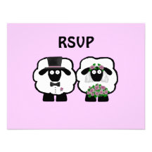 Moutons RSVP de mariage Invitations