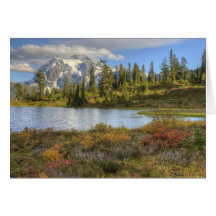 Mt. Shuksan et carte de voeux de lac picture
