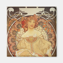 Mucha-2-1890 Magnets Pour Réfrigérateur