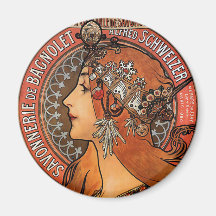 Mucha - art Nouveau Magnets Pour Réfrigérateur