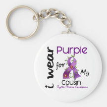 Mucoviscidose je porte le pourpre pour mon cousin  porte-clefs