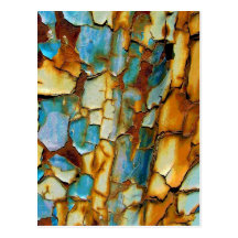 Mur bleu turquoise rouillé carte postale