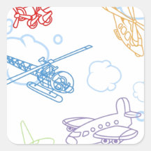 Mur d'avion autocollants carrés