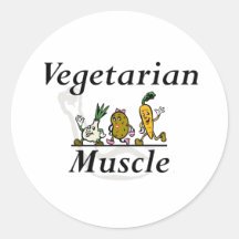 Muscle végétarien SUPÉRIEUR Autocollant Rond