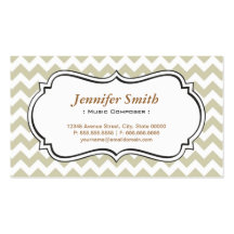 Music Composer - Chevron Simple Jasmine Business Cards