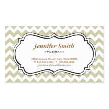 Musician - Chevron Simple Jasmine Business Card Template